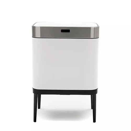 Poubelles pour la cuisine à capteur intelligent et grande capacité en acier blanc
