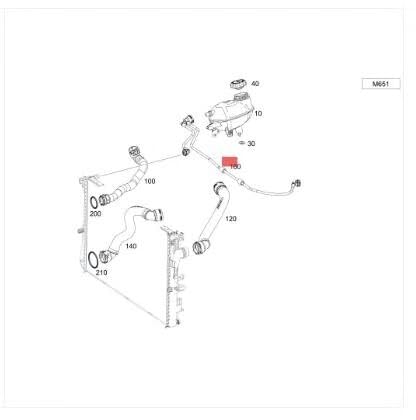 Image of LINK-LOCK Coolant Pipe Secondary Kettle To Water Tank Exhaust Pipe A2535017000 2535017000 for Mercedes-Benz M274 C200 C260 E200 E260 GLK260 GLC260 V260 W213 W205 X253 X204