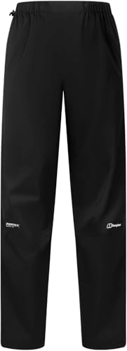 Berghaus Damen Pacsmart 2,5 L Wasserdichte Hose | Leichte, verstaubare Regenhose für Wanderungen, Spaziergänge und Outdoor-Aktivitäten | Atmungsaktiv und strapazierfähig Hose, Schwarz, 18