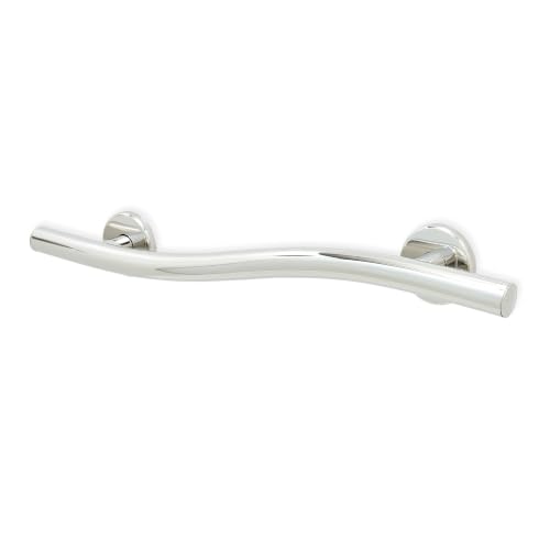 24” Wave-Shaped Grab Bars for Shower in 1.25” Dia, Left Handed | ADA Handicap Grab Bars for Seniors Can Hold up to 500 lbs | Grab Bars for Wall in Polished Finish