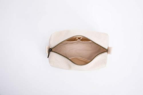 Yonben Small Makeup Bag For Canvas Travel Cosmetic Pouch Toiletry Bag For Women Girls Gifts Portable Water-Resistant Daily Storage Organzier (Beige) #TOP5