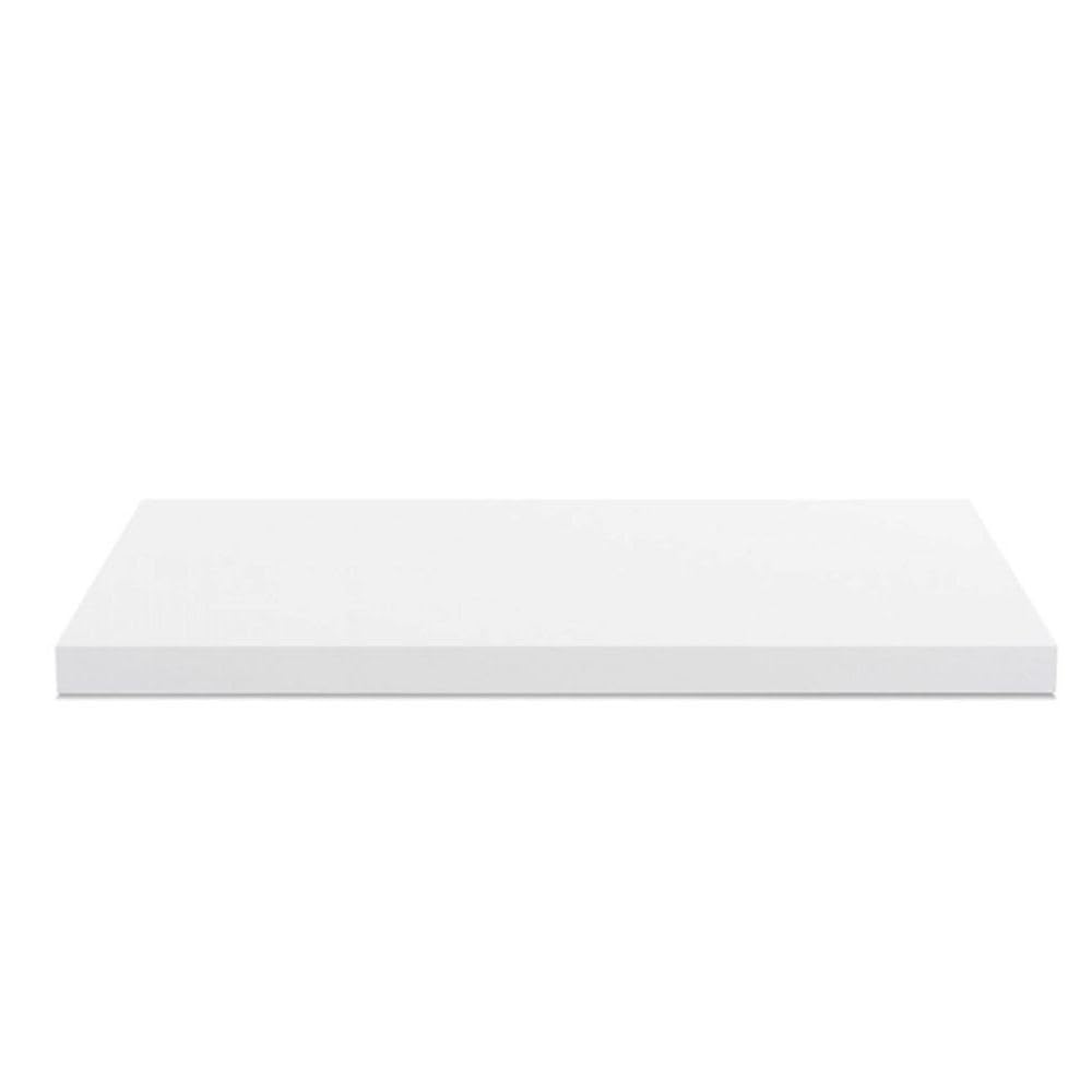 Top Cucina in Legno Bianco Antigraffio 195x60x4 cm, Piano Lavoro in Truciolare Nobilitato con Bordo ABS Poliuretano