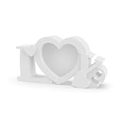 Marco de fotos con forma de corazón, día de la madre (blanco)