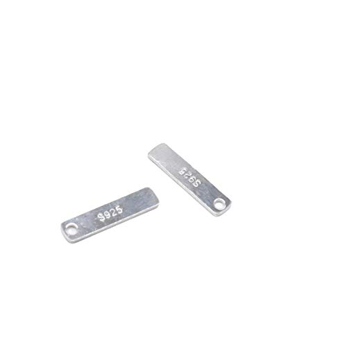 Breloques rectangulaires argent 925 étiquette de qualité pour collier