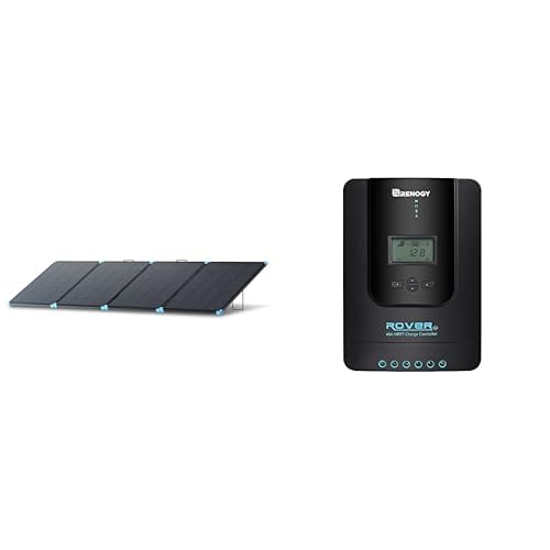 Image of Renogy 400W Lightweight Portable Solar Suitcase Durable & IP67 Waterproof for RV, Camping, Off-Grid + Rover 40 Amp 12V/24V DC Input MPPT Solar Charge Controller Auto Parameter Adjustable LCD Display