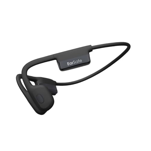 Image of ng Earsafe Pro Mini Bone Conduction Headphone, Bluetooth Wireless Open Ear Design, IPX6 Waterproof V5.3 Headphone for Sport & Cycling & Workout, 10min Fast Charge, 9h Playtime, Lightweight (Black)