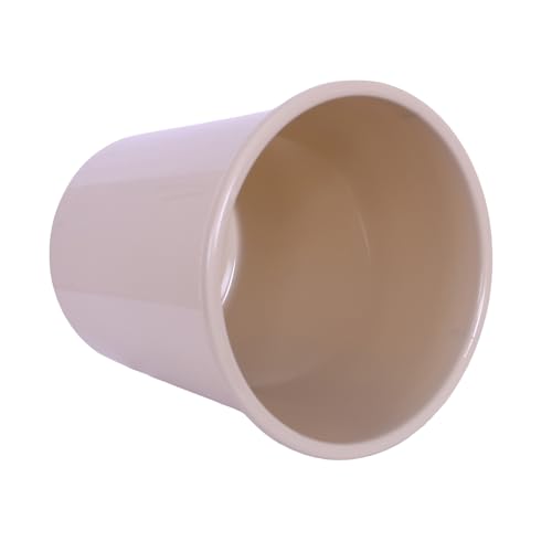 Image of Kuber Industries Open Plastic Garbage Dustbin for Kitchen, Bathroom, Office - Plain Sada, 13 LTR, Pack of 2, Beige