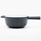 osoltus Fondue | Käsefondue | Fleischfondue Set Gusseisen 6 Personen Emaille | (dunkelgrau Ersatztopf)