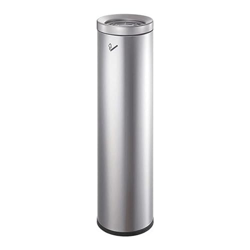 Cenicero Cenicero cilíndrico para cigarrillos, cenicero de acero inoxidable, bandeja exterior grande para cenizas para desechar el soporte para colillas de cigarrillos, cubo para cenizas práctico