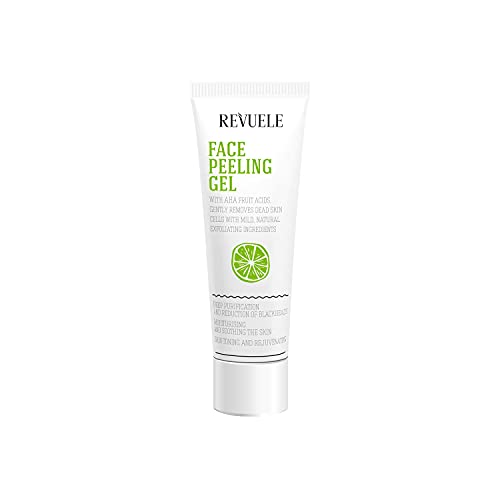 Revuele Gesichtspeeling Gel 100 Prozent Reine Natürliches und Organisches Mit AHA Fruchtsäuren 80 ml Entfernt Abgestorbene Hautzellen Exfoliert und Befeuchtet die Haut