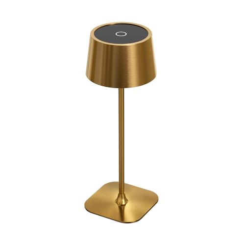 Artilo AT23001-C Battery Operated Lights,Cordless Table Lamp,Portable Dimmable Small Desk Lamp,Stepless Dimming Rechargeable Lamp For Couple Dinner/Restaurant/Outdoor Camping/Bedroom,Touch Switch,Copper cover