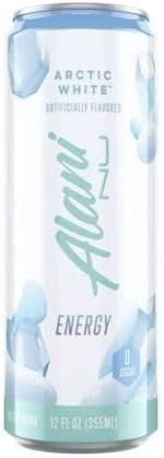 Alani Nu Energy Drinks 6 Cans Sugar Free 200mg of Caffeine B Vitamins 12 Fluid Ounce Cans (Arctic White)