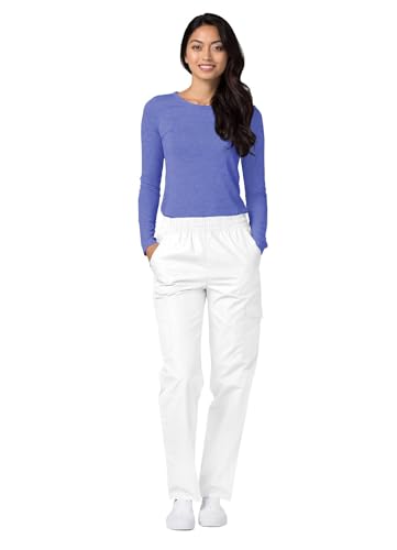 Image of Adar Womens Comfort Long Sleeve T-Shirt Underscrub Tee - 2900 - Heather Royal Blue - 3X