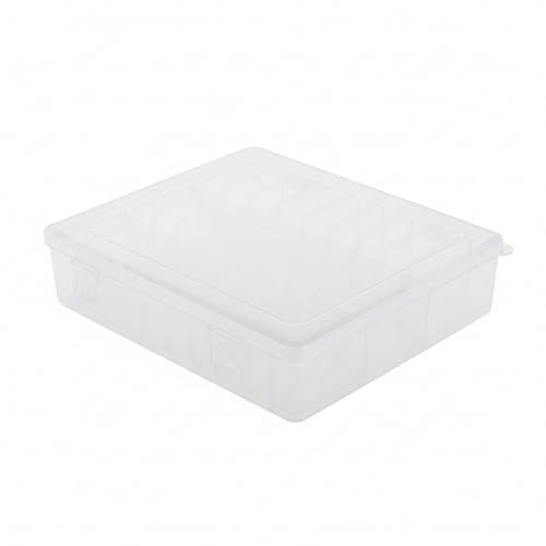 30-Compartment Plastic Storage Box with Snap Lid, Clear Organizer Tray for Beads, Jewelry & Craft Supplies, 8.9 x 6.9 Inches