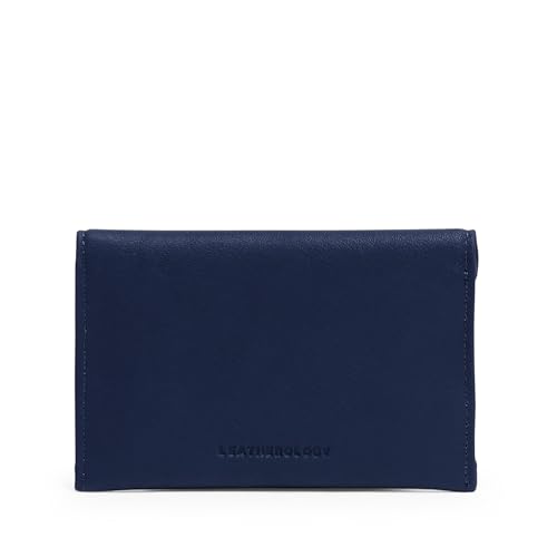 Leatherology Navy Blue Envelope Card Case - Holds up to 30 business cards, light gold hardware, compact and functional4