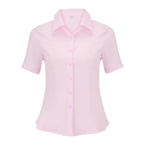 Blusa para mujer negra con flores Ms. Camisa para mujer, manga corta, versión coreana ligera de la ropa simple de la hermana simple, ropa de trabajo de gran tamaño, blusa para mujer, rojo, 3XL