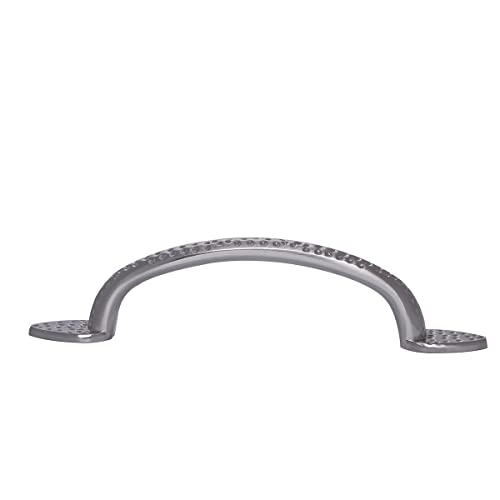 Image of South Main Hardware Triangle Foot Cabinet Drawer Pull Handle, 5.5 inch Length (3.75 inch Hole Spacing Center), Satin Nickel, Includes Mounting Hardware, 10-Pack