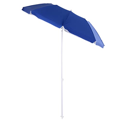 Outsunny Parasol de plage Parasol inclinable octogonal Ø 160 cm tissu polyester haute densité anti-UV mât démontable sac de transport inclu bleu