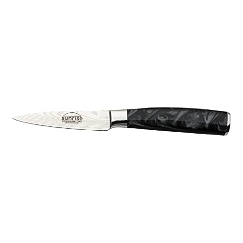 Rockingham Forge Cuchillo Para Pelar, Serie Sunrise, 3,5 Pulgadas, Hoja de Acero Inoxidable con Mangos de Resina, Negro Azabache, RF-2101BK