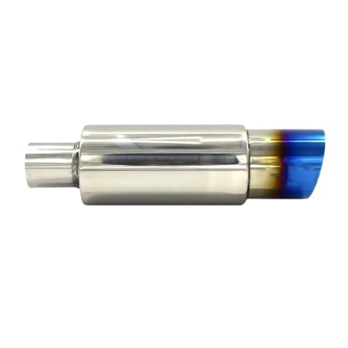 Escape Salida Doble Curva Tubo Escape Trasero Universal Acero Inoxidable Coche Silenciador Cuadrado Punta De Silenciador De Garganta Trasera 370 Mm Color Azul Tostado