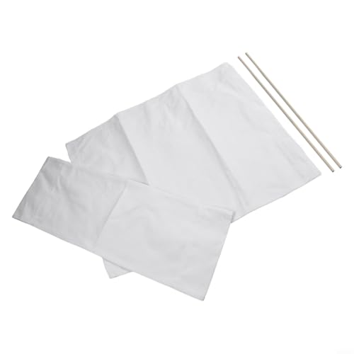 Vasiumic Kit de reemplazo de asiento de silla de director lavable, fundas de lona de poliéster sillas plegables redondas, rayas azules y blancas (blanco)