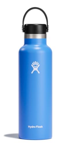 Hydro Flask Water Bottle - Insulated Stainless Steel - Non Spill, Leakproof in 21 Oz Cascade Blue