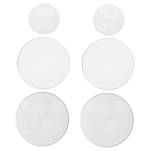 NAMOARLY 6pcs Double Convex Lens Optical Lenses Science Concave Lens Optical Prism Physical Optical Lens Double Convex Glass Lens Convex Lens 50mm Transparent