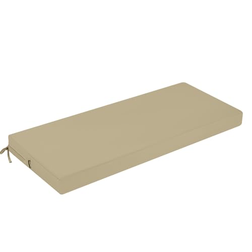 PRIMEPATIO Coussin pour banc de jardin, Coussin de banc en mousse confortable, Coussin de siège imperméable, Housses pour balancelle Hollywood avec bandes,...