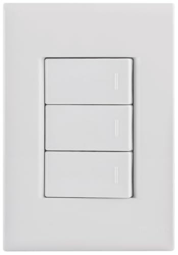 Tramontina Conjunto 3 Interruptores Simples Liz 10A 250 V 4x2 Branco