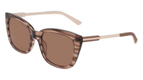 COLE HAAN Women's CH7089 Polarized Square Sunglasses, Brown Horn, 54/19/1452