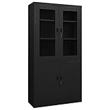 Grand espace de rangement avec ordre : quatre portes et trois étagères réglables offrent jusqu'à 150 kg de charge totale par armoire de classement - Les fichiers, dossiers et fournitures de bureau peuvent être rangés de manière peu encombrante et classée, de sorte que votre bureau ou votre bureau à domicile restent toujours bien rangés