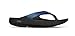 OOFOS Women's Oolala Thong Flip-Flop, Black/Blue Jay, 8 M US