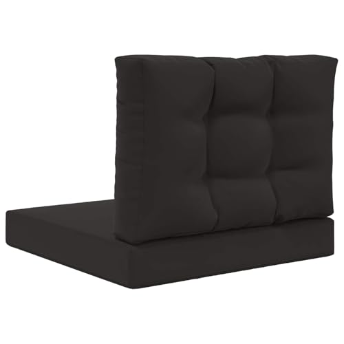 Coussin de jardin noir lot de 2 polyester imperméable