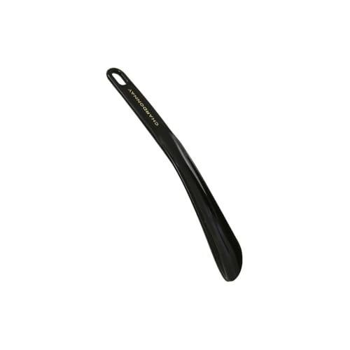 Image of Chardonnay Shoe Horn | Travel Friendly Shoe Wearing Stick for Men & Women | Medium Handle | Easy Slip-On for Shoes | Elegant Business, Wedding & Casual Formal Footwear Accessory - Black