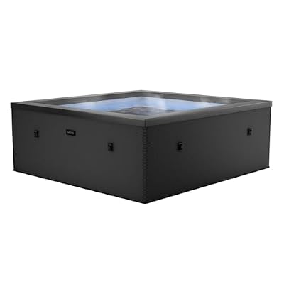 Wave Garda 4 Person Eco Foam Hot Tub | Portable Outdoor Spa with Rapid Heating | Durable PVC Material | Easy Setup | Ideal for Garden and Patio Relaxation | Charcoal Black