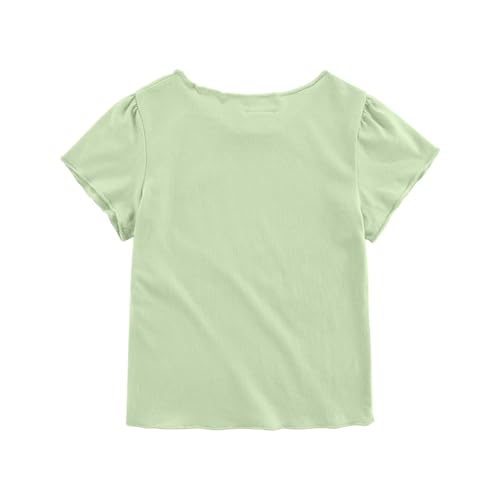 Girls Summer Cotton T-Shirt Kids Classic Solid Color Tops Tees Casual Comfort Short Sleeve Crew Neck Shirts Blouse2