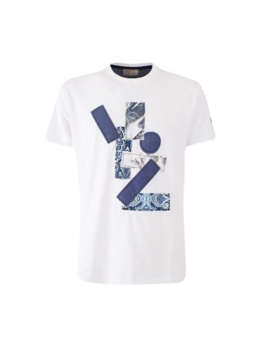 T-shirt blanc Yes Zee T706 anti-déformation col rond en coton