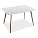 Versa Martha Mesa de Comedor para Cocina, Terraza, Jardín o Comedor, Medidas (Al x L x An) 75 x 120 x 80 cm, Madera, PVC y Metal, Color Blanco