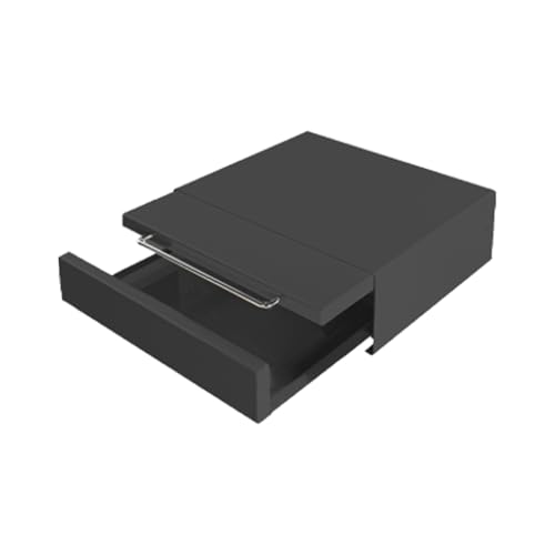 KUZRZNH レンジ下スライドテーブル+引き出し 家電下スライド レンジ下スライドトレー レンジ キッチンラック ラック トレー キッチン収納 収納 トースター台 スライドテーブル スライドトレー ブラック 45x37x13.5cm