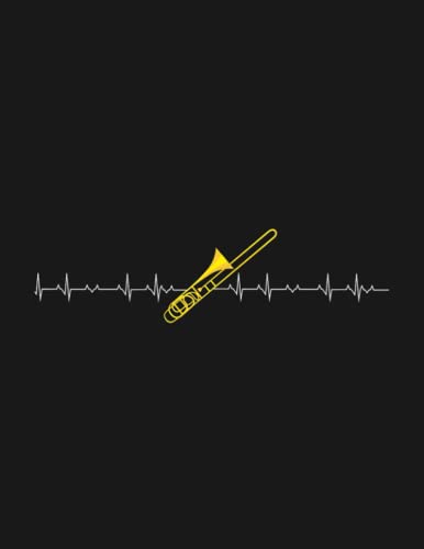 Trombone Heartbeat Notebook: Journal Gift For All Ages All Genders| 8.5x11 100 Pages