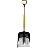 Contenuto: 1 Pala da neve Fiskars della linea X-series, Lunghezza: 132 cm, Larghezza: 36,2 cm, Peso: 1,4 kg, Materiale: Alluminio/Polimero, Colore: Nero/Arancione/Grigio, 1057177