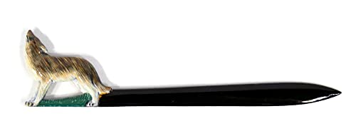 Hand Painted Brown Wolf Letter Opener