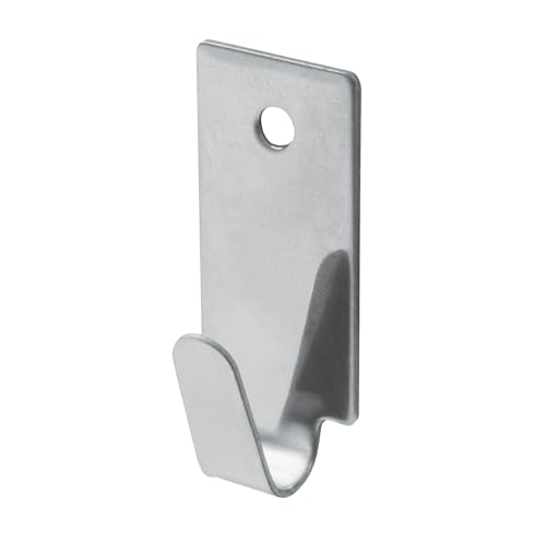 Amig - Pack de 40 Colgadores Multiusos Adhesivos o con Tornillos - Con Orificio para Taladrar - Fijación Fuerte y Resistente - No Dañan Pared - Para Superficies Lisas - Acero Inoxidable Autoadhesivo