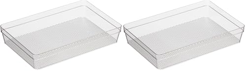 Image of Oggi Clear Drawer Organizer | 6 inch X 9 inch | Pack of 2 | For Kitchen & Office | Utensil Storage