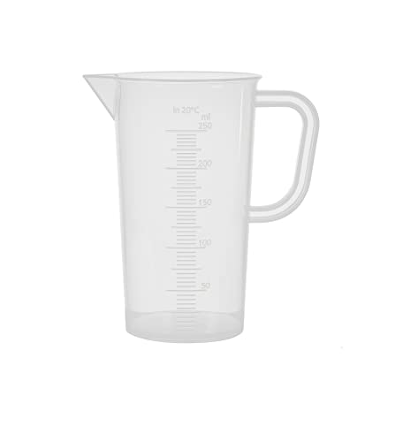 Image of Asian Scientific Plastic Measure Jar Cup for Kitchen Cooking Jug Baking & Measuring Solids and Liquids (Transparent, 250 ml) Pack of 4