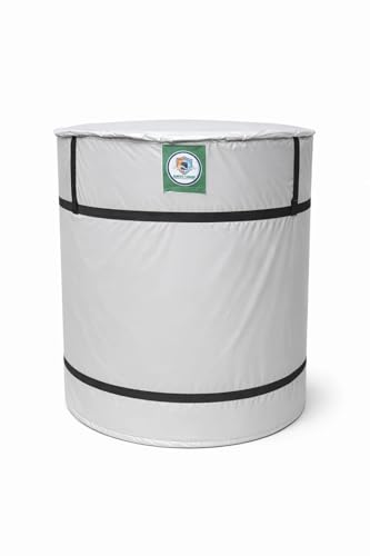 Image of Insulated Water Tank Cover for Overhead Tanks Aluminium Foil Bubble Insulation Heat & Cold Protection Waterproof Fabric UV Resistant Buckle Straps 500-2000 L (SILVER, 1500 LTR)