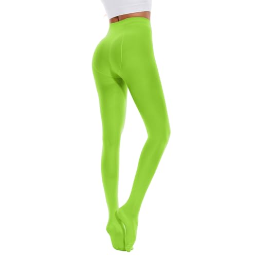 Image of American Trends Tights for Women, 80D Semi Opaque High Waisted Pantyhose, Footed Run Resistant Dance Tights Stockings