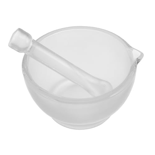 SOLUSTRE Set of Glass Mortars and Pestle Pestle and Bowl Mini Grinding Bowl Handheld Seasoning Tool for Laboratory Precision Glass Equipment