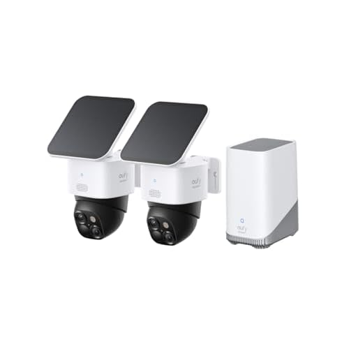 eufy Security SoloCamS340 caméra de sécurité Solaire, Camera Surveillance WiFi exterieure sans Fil, Surveillance 360° 3K, sans Angle Mort, Wi-FI 2,4 GHz, sans Frais mensuels, Compatible Home