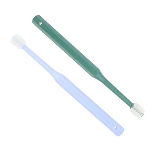 ASAKKURA Cepillo de Dientes para Mascotas 2piezas Cerdas de Dureza Moderada y Mango Antideslizante para Limpieza Bucal Completa de Perros y Gatos Pequeños